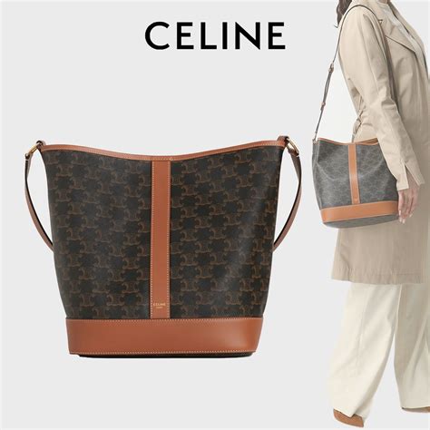 celine bucket in triomphe canvas|Celine triomphe medium bucket bag.